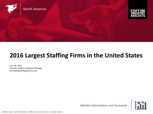 2016 Largest Staffing Firms in the United States