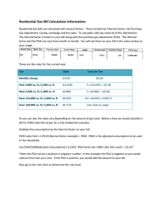 Residential Gas Bill Calculation Information