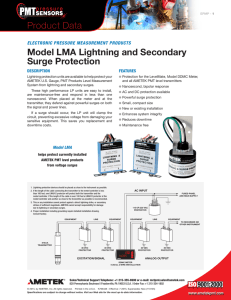 Product Data Model LMA Lightning and Secondary Surge Protection