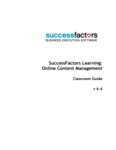 SuccessFactors Learning: Online Content Management