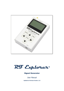 RF Explorer Signal Generator User Manual