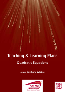 Introduction to quadratic equations