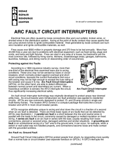 ARC FAULT CIRCUIT INTERRUPTERS