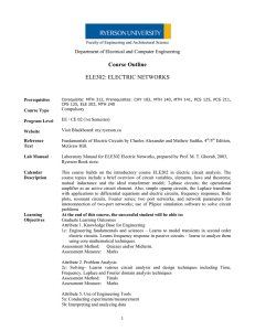 Course Outline ELE302: ELECTRIC NETWORKS