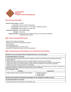 Course Outline EGS 2373 Principle to Electrical Engineering