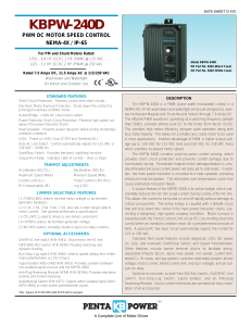 PW Data Sheet - KB Electronics