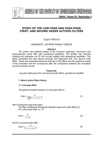 study of the low-pass and high-pass, first