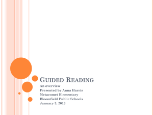 Guided Reading - Bloomfield Public Schools