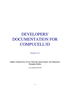 DEVELOPERS` DOCUMENTATION FOR COMPUCELL3D
