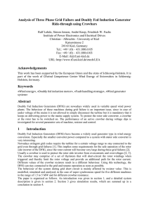 Analysis of Three Phase Grid Failure and Doubly Fed Induction