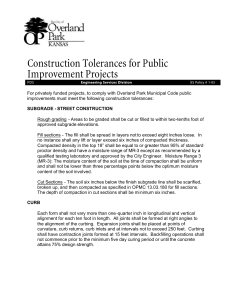 Construction tolerances for public improvement projects