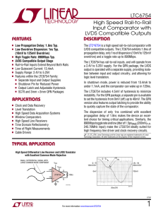 LTC6754 – High Speed Rail-to-Rail Input Comparator with LVDS