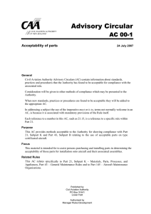 AC00-1 Acceptability of parts - Civil Aviation Authority of New Zealand