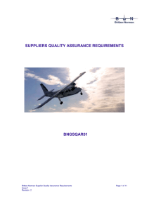 Supplier Quality Assurance Requirements - Britten