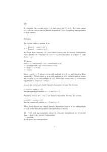 3.3 9. Consider the vectors cos(x + α) and sin(x) in C[−π, π].