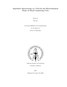 Impedance Spectroscopy as a Tool for the Electrochemical Study of