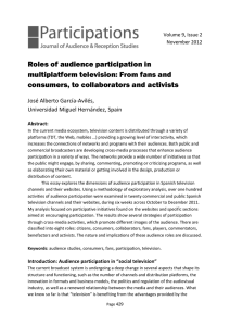 Roles of audience participation in multiplatform