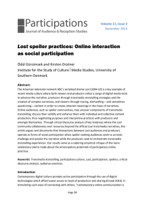 Lost spoiler practices: Online interaction as social
