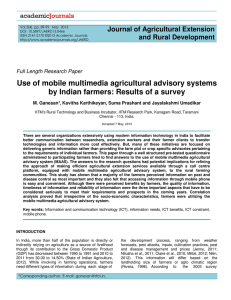 Use of mobile multimedia agricultural advisory systems by Indian