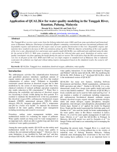 Application of QUAL2Kw for water quality modeling in the Tunggak