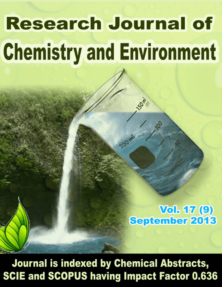 research journal of chemistry and environment scimago