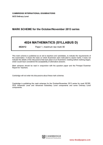 4024 mathematics (syllabus d)