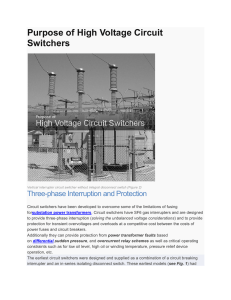 Purpose of High Voltage Circuit Switchers