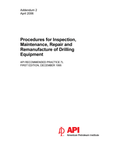 Procedures for Inspection, Maintenance, Repair