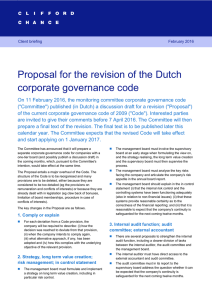 Proposal for the revision of the Dutch corporate governance code