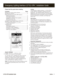 Emergency Lighting Interface LUT-ELI-3PH |Installation Guide