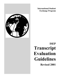 Transcript Evaluation Guidelines