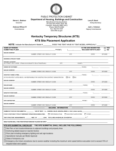 Kentucky Temporary Structures (KTS) KTS Site