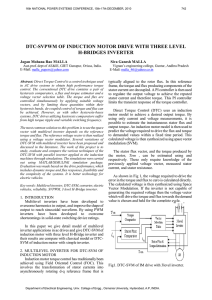 DTC-SVPWM of Induction Motor Drive with Three Level H