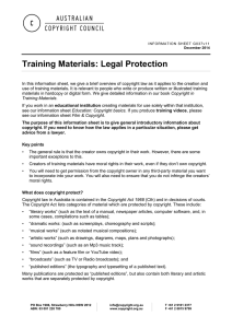 Training Materials: Legal Protection