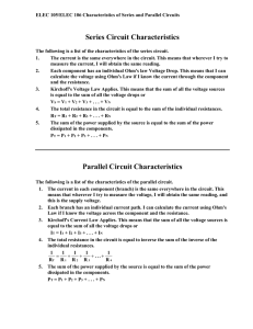 Characteristics of the Series and Parallel Circuit