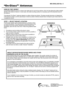 “On-Glass”® Antennas - PCTEL Connected Solutions
