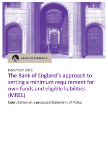 The Bank of England`s approach to setting a minimum requirement