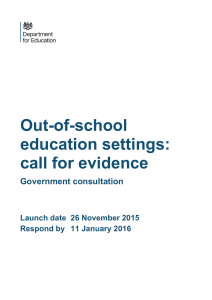 Out-of-school education settings: call for evidence