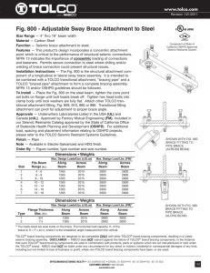 Fig. 800 - Adjustable Sway Brace Attachment to