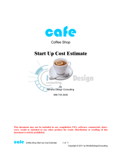 Coffee Shop Start Up Cost Estimate