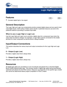 Logic High/Logic Low - Cypress Semiconductor