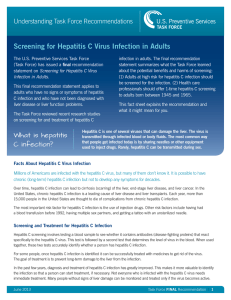 Screening for Hepatitis C Virus Infection In Adults