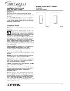 Installation Instructions Overview Important Notes