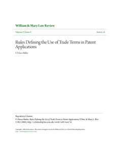 Rules Defining the Use of Trade Terms in Patent Applications