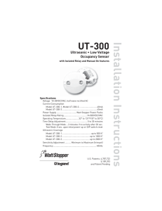 UT-300 Low Voltage Ultrasonic Occupancy Sensor