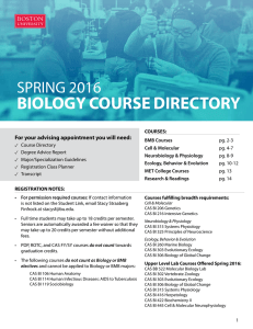 BIOLOGY COURSE DIRECTORY