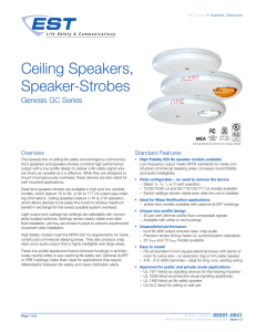 Data Sheet 85001-0641 -- Ceiling Speakers and Speaker