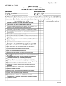 Laboratory Safety Audit Checklist - Protect IU