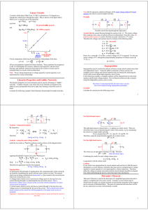 Linear Circuits Linearity Properties and Ladder Networks