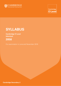 2016 Syllabus - Cambridge International Examinations
